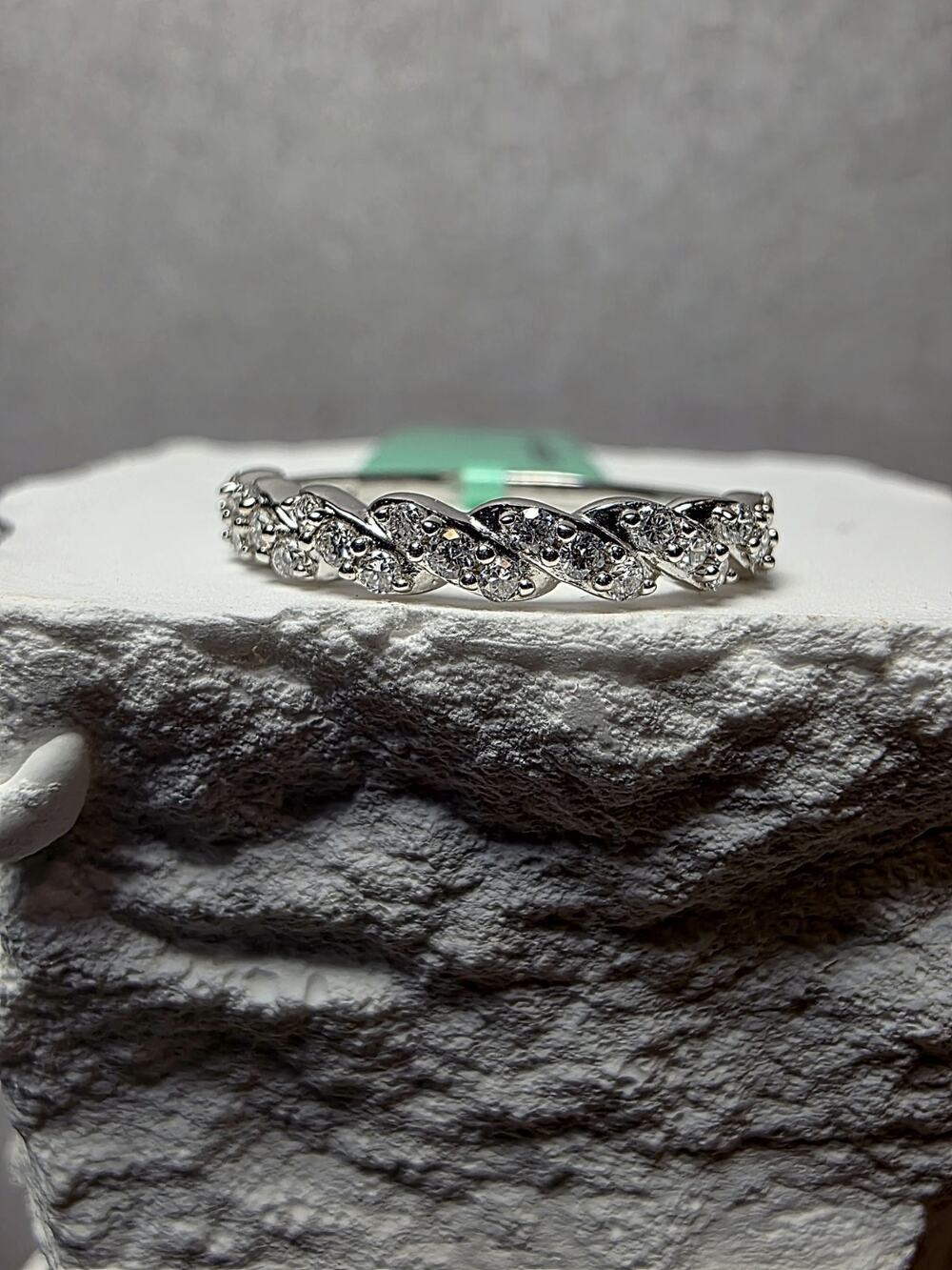 S7 Diamond Half Eternity Band 925 Sterling Silver Lab Created
